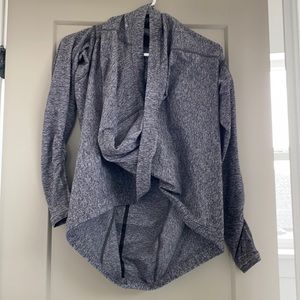 Slouchy Twist Front Heather Grey Pull Over